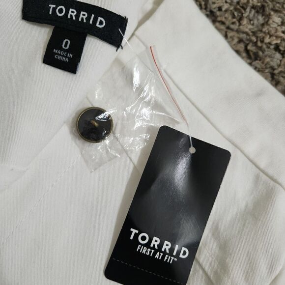 NWT Ivory Off White Twill Peplum Military Jacket Blazer Size 0 - Picture 9 of 10